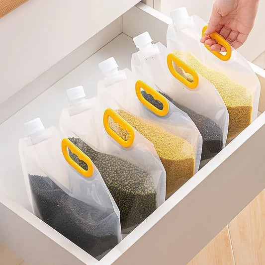 1/3/5pcs Sealed Storage Bags - Transparent, Thickened, Moisture and Insect-Proof Food-Grade Bags for Rice and Grains Packaging