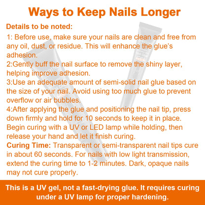 Solid Nail Glue for Press-On Nails – Acrylic Gel Adhesive for Manicure Extensions and Long-Lasting False Nails