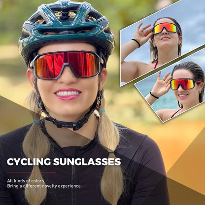 SCVCN Cycling Glasses - UV400 MTB Sunglasses for Men and Women, Outdoor Sports Bicycle Eyewear for Road Biking