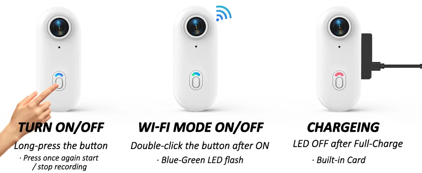 4K HD Mini Vlog Camera — WiFi Wireless Portable Action Body Cam for Sports, Travel & Photography