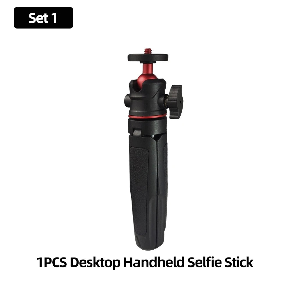 Extendable Mini Camera Tripod with 360° Ball Head - Portable Vlog Travel Selfie Stick Handle for GoPro, Insta360, DJI, SLR