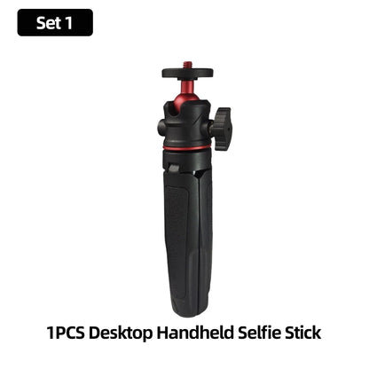 Extendable Mini Camera Tripod with 360° Ball Head - Portable Vlog Travel Selfie Stick Handle for GoPro, Insta360, DJI, SLR