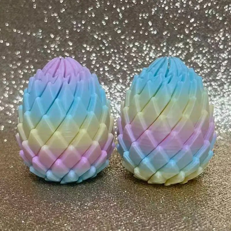 3D Printed Dragon Egg Stress Relief Toy - Deformable Twist Desk Ornament
