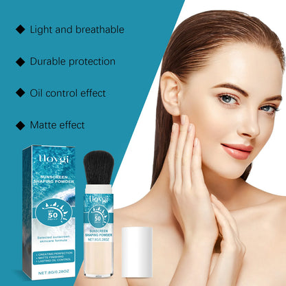 SPF50 Sunscreen Loose Powder – Full Coverage, Waterproof, Oil-Control Matte Setting Powder with Pore Blurring Sunblock