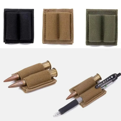 DIZETION Tactical 2-Round Holder Patch – Adhesive Hook & Loop Cartridge Pouch for M4 Shotgun Hunting