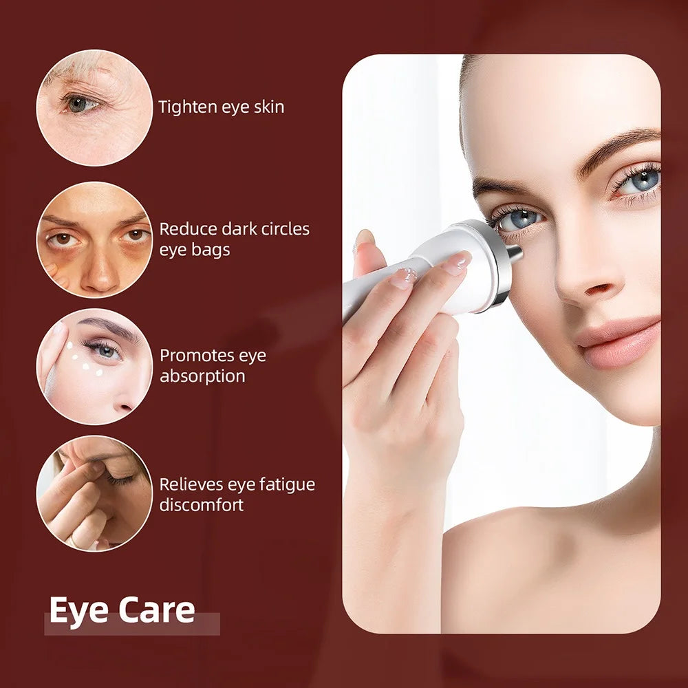 Ultrasound Skin Care Beauty Machine – High-Frequency Facial and Eye Massager for Face Lifting, Deep Cleansing, and SPA Treatment