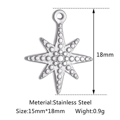 Stainless Steel Sunburst Sun Moon Star Charms Pendant – DIY Jewelry Making for Necklace, Bracelet & Earrings