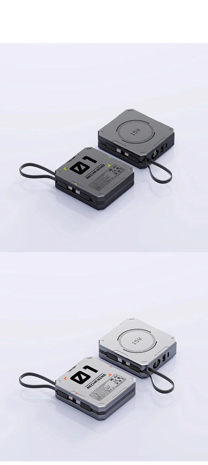 10000mAh Magnetic Wireless Power Bank - 22.5W Fast Charging, Portable Mini External Battery Charger with Cable for Xiaomi