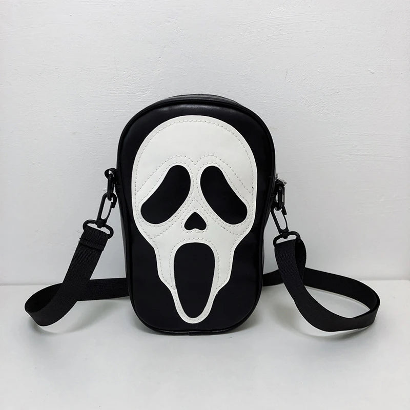 Halloween Ghost Crossbody Bag — Skull Shoulder Bag for Women & Girls, Y2K Punk Hiphop Skeleton Handbag