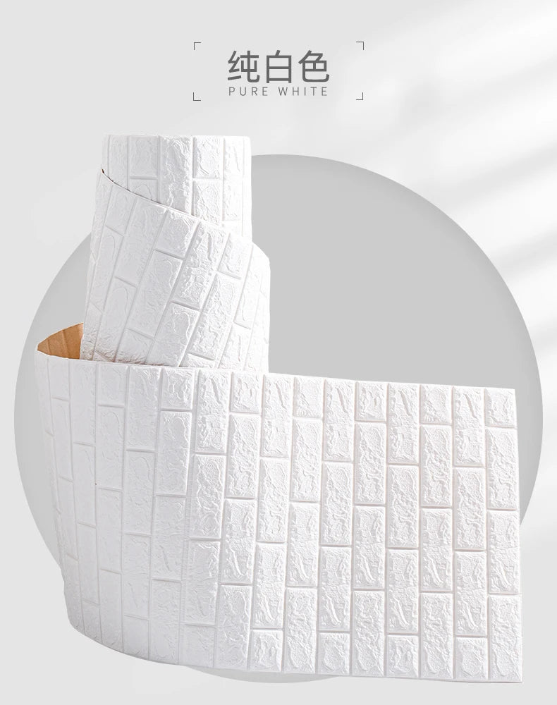 3D Self-Adhesive Foam Brick Wallpaper – Antique Waterproof Wall Stickers for Living Room & Bedroom Decoration