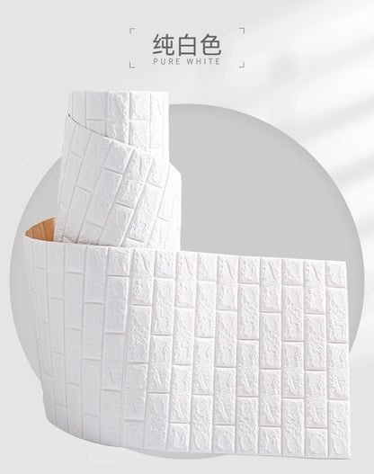 3D Self-Adhesive Foam Brick Wallpaper – Antique Waterproof Wall Stickers for Living Room & Bedroom Decoration