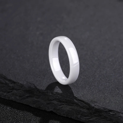 Kolmnsta White Ceramic Rings – 2mm, 4mm, 6mm Polished Anti-Allergy Wedding & Engagement Bands for Men & Women