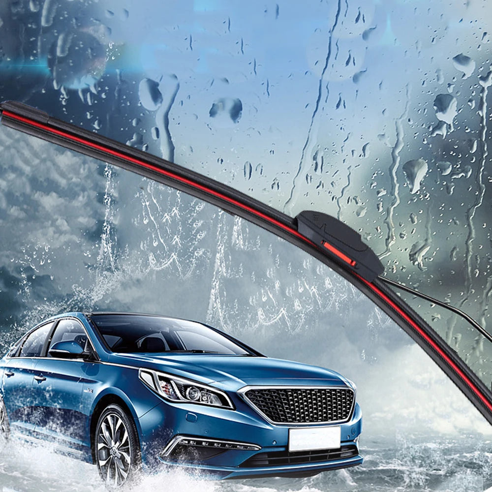 Universal Double Layer Car Windshield Wiper Blades: Soft Rubber Automotive Replacement - Easy to Install (16", 18", 22", 24", 26")