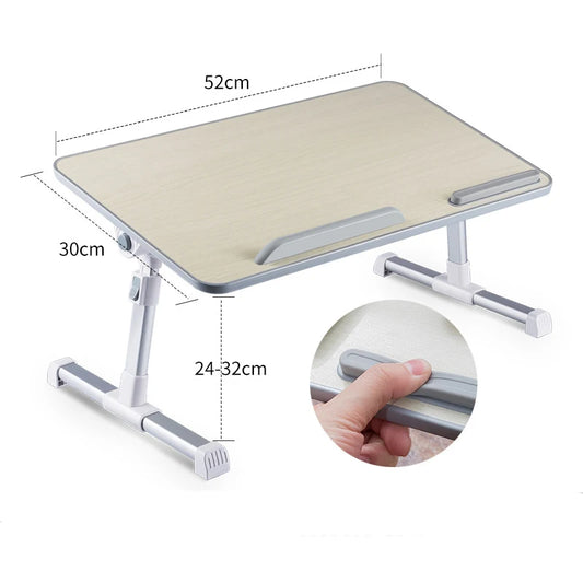 Multi-Functional Adjustable Foldable Laptop Desk – Portable Bed & Sofa Study Table Stand for Laptop Work, Reading & Serving Use