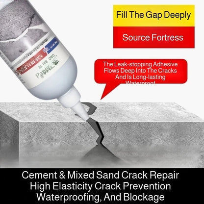 Waterproof Concrete Crack Filler - Quick-Setting Adhesive Leak Repair Sealant for Roofs, Walls, Floors, and Pools