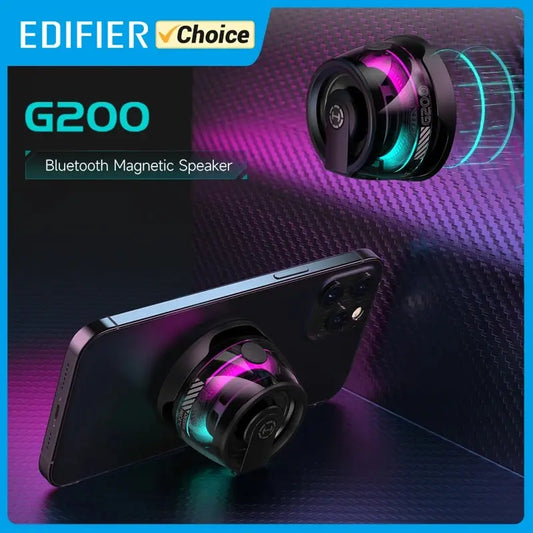 Edifier HECATE G200 Portable Bluetooth Speaker – RGB Lighting, BT5.3 Mini Sound Box with 7-Hour Playback & Phone Holder