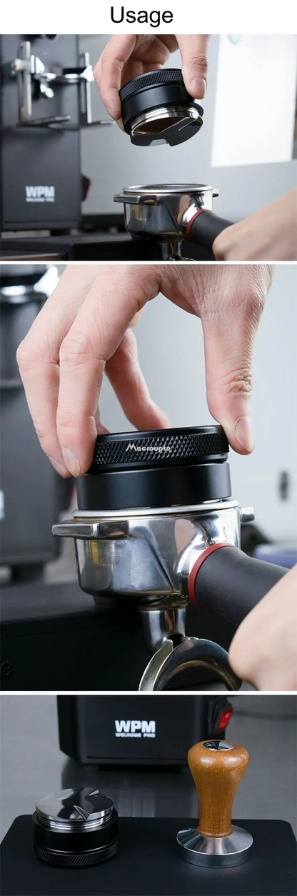 Coffee Distributor Espresso Leveler — Adjustable Palm Tamper with 3 Angled Slopes for 51/53/58mm Portafilters
