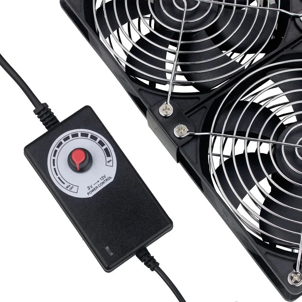 120mm 3000RPM Cooling Fan with Controller – 12V/220V Server, BTC Machine, Workstation Cabinet Radiator Fan