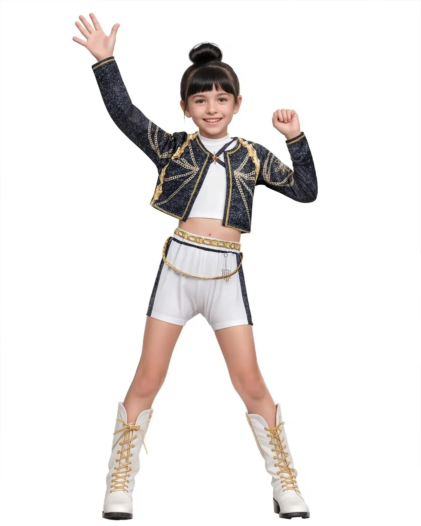 Girls Zoey Rumi Cosplay Costume – Kids Mira Outfit for Stage Performance, Halloween & Animated Movie Dress-Up