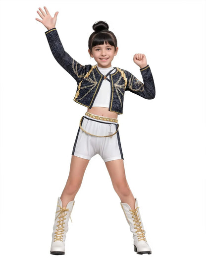 Girls Zoey Rumi Cosplay Costume – Kids Mira Outfit for Stage Performance, Halloween & Animated Movie Dress-Up