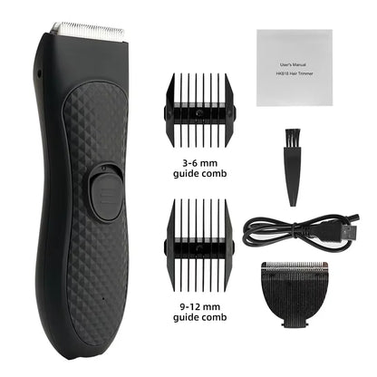 Men’s Electric Groin Hair Trimmer – Rechargeable Body Grooming Clipper for Pubic & Intimate Areas