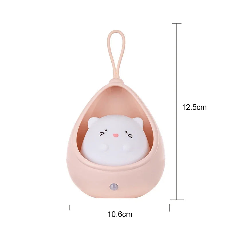 LED Night Light with Human Sensor – USB Rechargeable Sleep Lamp for Bedroom, Bedside, Corridor & Desktop Decoration