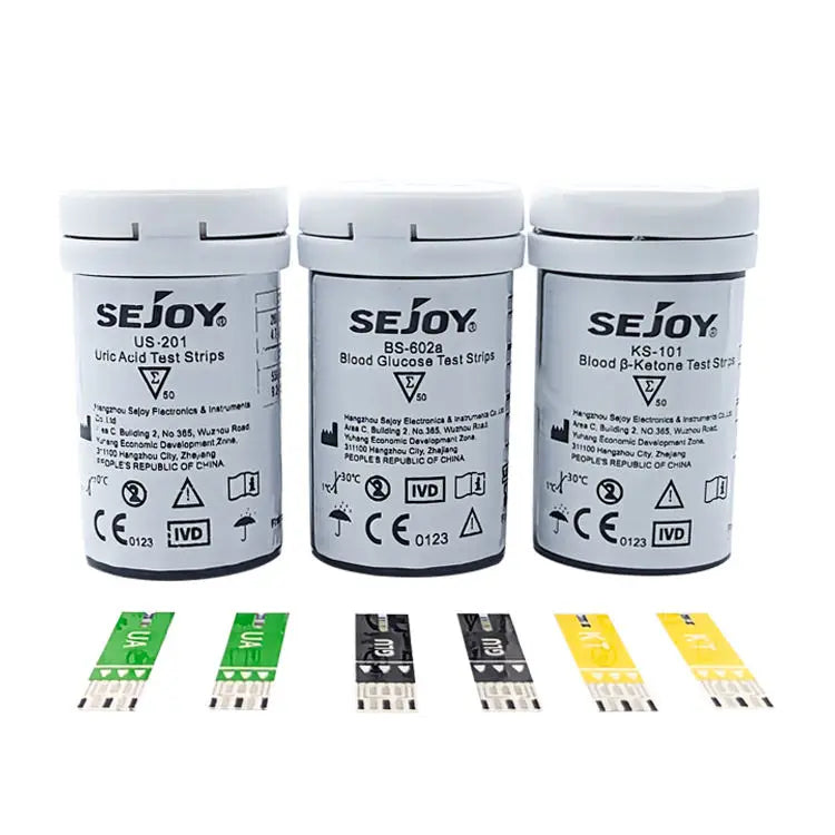 CDS-101 Multifunction Test Strips - Blood Glucose, Ketone and Uric Acid Testing Strips, 50 per Bottle (Meter Not Included)