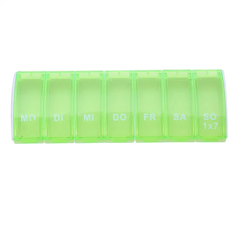 Seven-Day Medicine Organizer Box – 21 Black Compartments Portable Plastic Pill & Vitamin Storage Case
