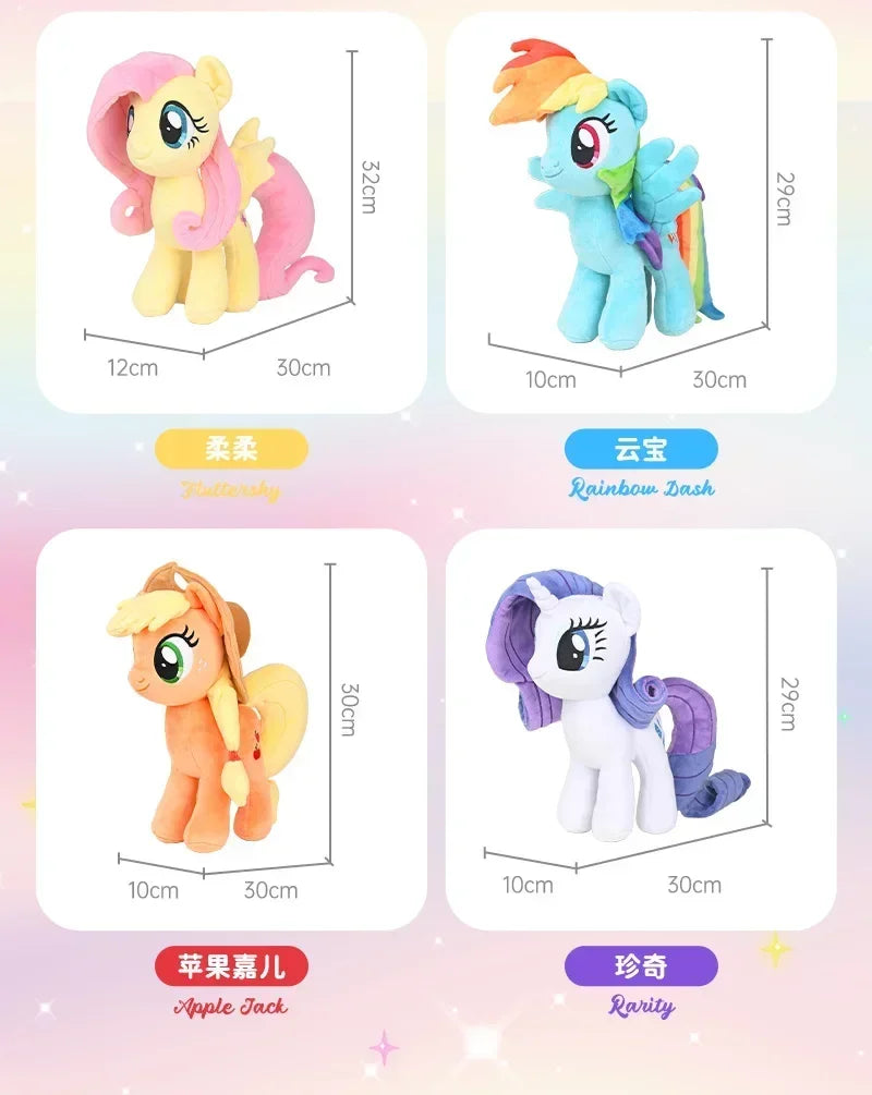 My Little Pony Plush Toys – Twilight Sparkle, Pinkie Pie, Rarity, Fluttershy, Applejack & Rainbow Dash Stuffed Dolls, Kids Xmas Gift