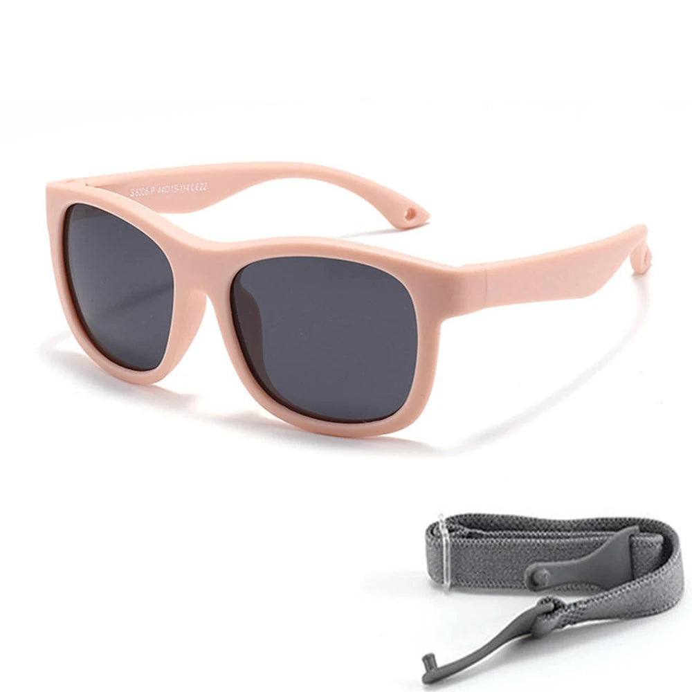 2025 Polarized Kids Sunglasses – UV400 Infant & Toddler Shades with Soft Frame and Safety Cord for Ages 1–3