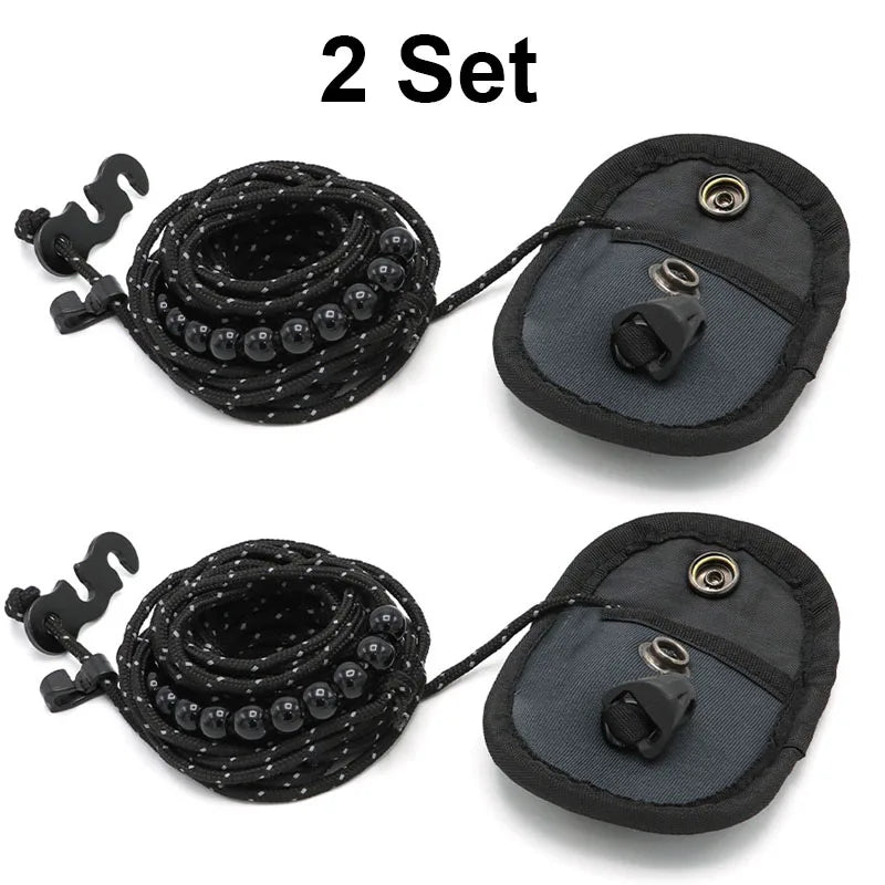 3M Outdoor Camping Retractable Clothesline — Laundry Drying Rope with 12 Bead Clips for Hanging Clothes
