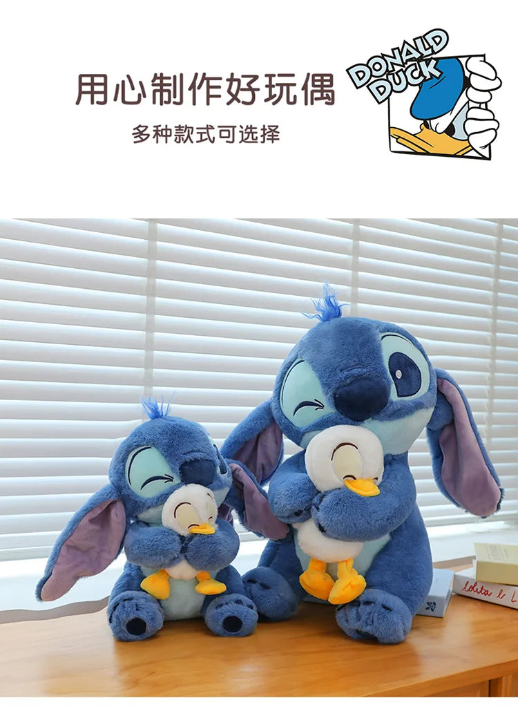 Disney Stitch Plush Doll - Lilo and Stitch Cute Duck Version, Kawaii Stuffed Toy for Christmas and Birthday Gifts