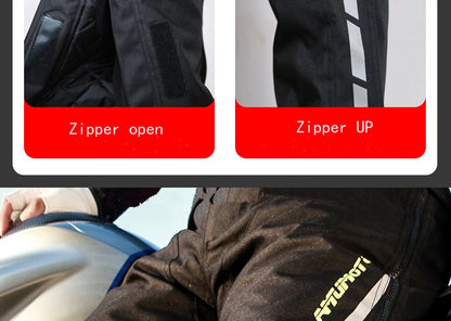 AMU Motorcycle Quick Take-Off Pants - Waterproof, Windproof, Thermal Protective Gear for Men & Women