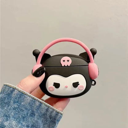 3D Cartoon Silicone Case for AirPods 4 (2024) & AirPods Pro 2/3 — Protective Earphone Charging Cover with Hook