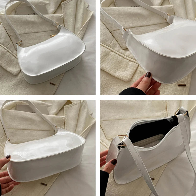 Retro Solid Color PU Leather Shoulder Bag – Fashion Women's Handbag, Casual Designer Hobo Underarm Bag