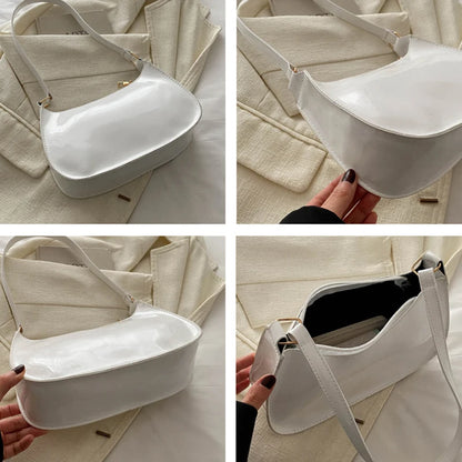 Retro Solid Color PU Leather Shoulder Bag – Fashion Women's Handbag, Casual Designer Hobo Underarm Bag