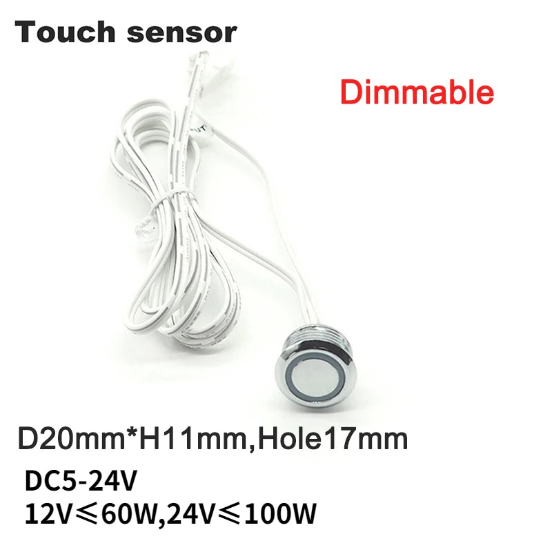 Touch Sensor Switch - Hand Wave Scan Smart LED Closet Cabinet Light/Wardrobe Lamp, 5A 12V-24V IR Motion Sensor