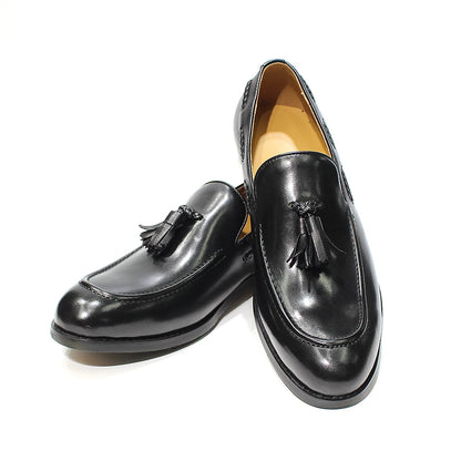 Men’s Italian Style Leather Loafers - Tassel Slip-On Wedding, Party & Office Dress Shoes