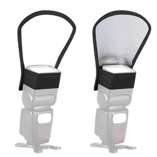 Universal 2-in-1 Silver & White Flash Diffuser Softbox – Photography Flash Light Reflector Accessory