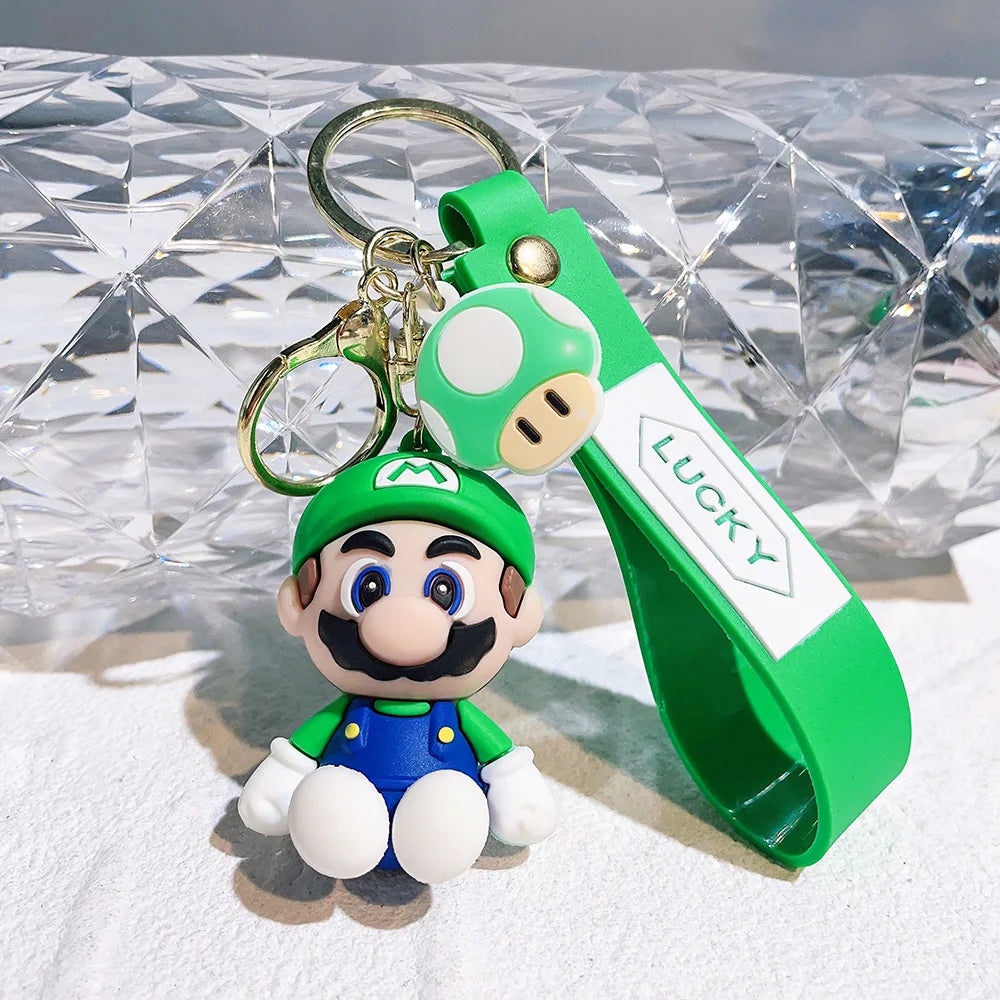 Super Mario Bros Keychain – 27 Cute Cartoon Character Action Figure Toy Doll Gift for Kids