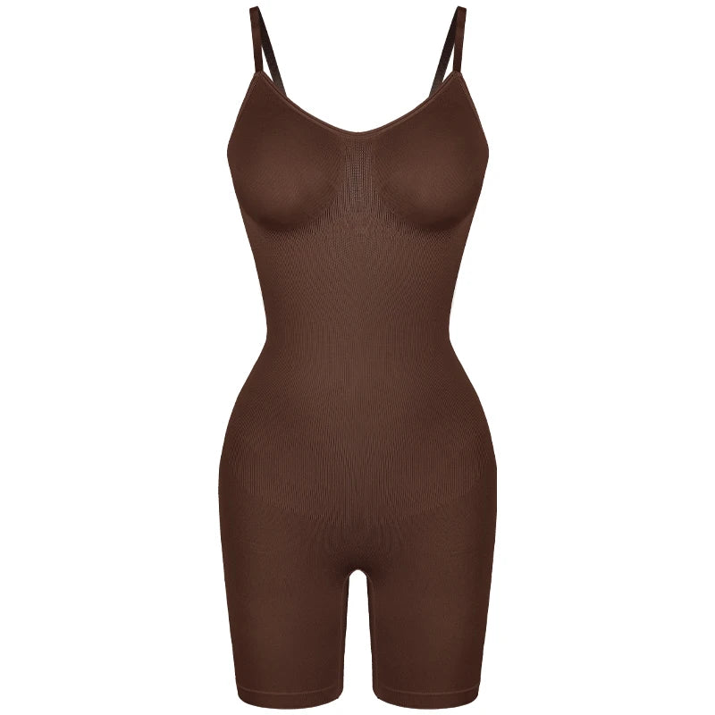 Women’s Bodysuit Shapewear Tank Top — Tummy Control Full Body Shaper with Anti-Chafing Shorts, Waist Trainer & Butt Lifter