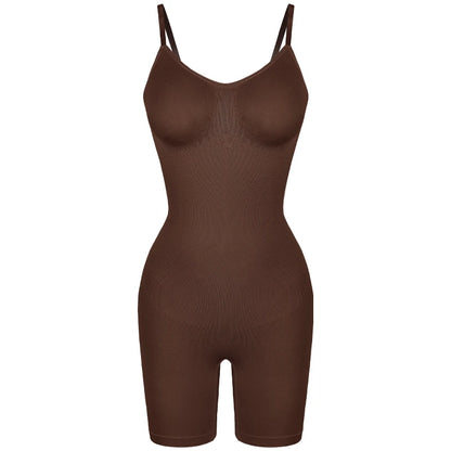 Women’s Bodysuit Shapewear Tank Top — Tummy Control Full Body Shaper with Anti-Chafing Shorts, Waist Trainer & Butt Lifter