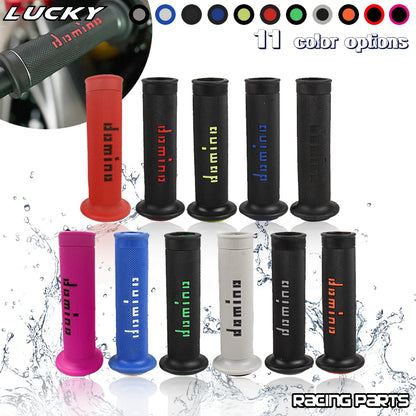 7/8" (22/24mm) Gel Rubber Domino Motorcycle Handlebar Grips — Universal for KTM Yamaha Pit Bike Motocross (9 Colors)