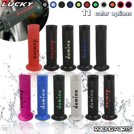 7/8" (22/24mm) Gel Rubber Domino Motorcycle Handlebar Grips — Universal for KTM Yamaha Pit Bike Motocross (9 Colors)