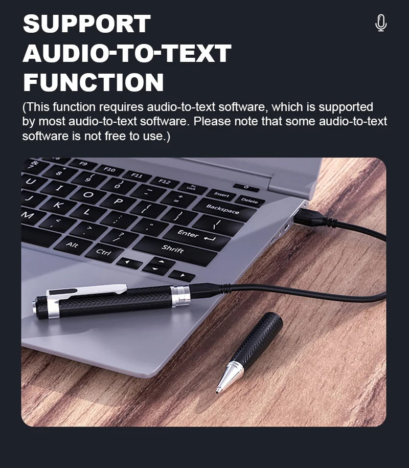 Digital Voice Recorder Pen – 8GB/16GB/32GB/64GB Professional Audio Recorder with Noise Reduction for Business Meetings