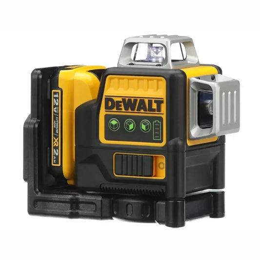Dewalt DW089LG Laser Level - 3x360 Degree Vertical and Horizontal Lines, 12V Lithium Battery, Green Laser for Outdoor Use