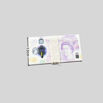 5PCS Mini Dollar & Euro Fake Money Banknotes – Miniature Props for Kids Dollhouse & Decoration