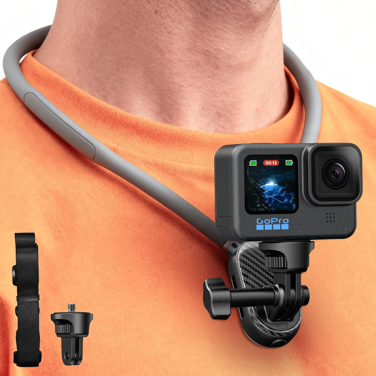 Quick-Release Silicone Neck Mount - Phone Holder for GoPro, Insta360 and DJI Osmo Action Cameras