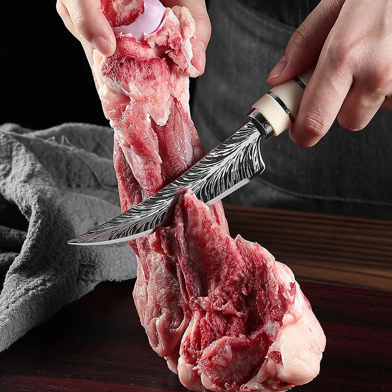 Professional Stainless Steel Kitchen Knives - Multi Functional Steak Cutting Boning & Fruit Knife Set