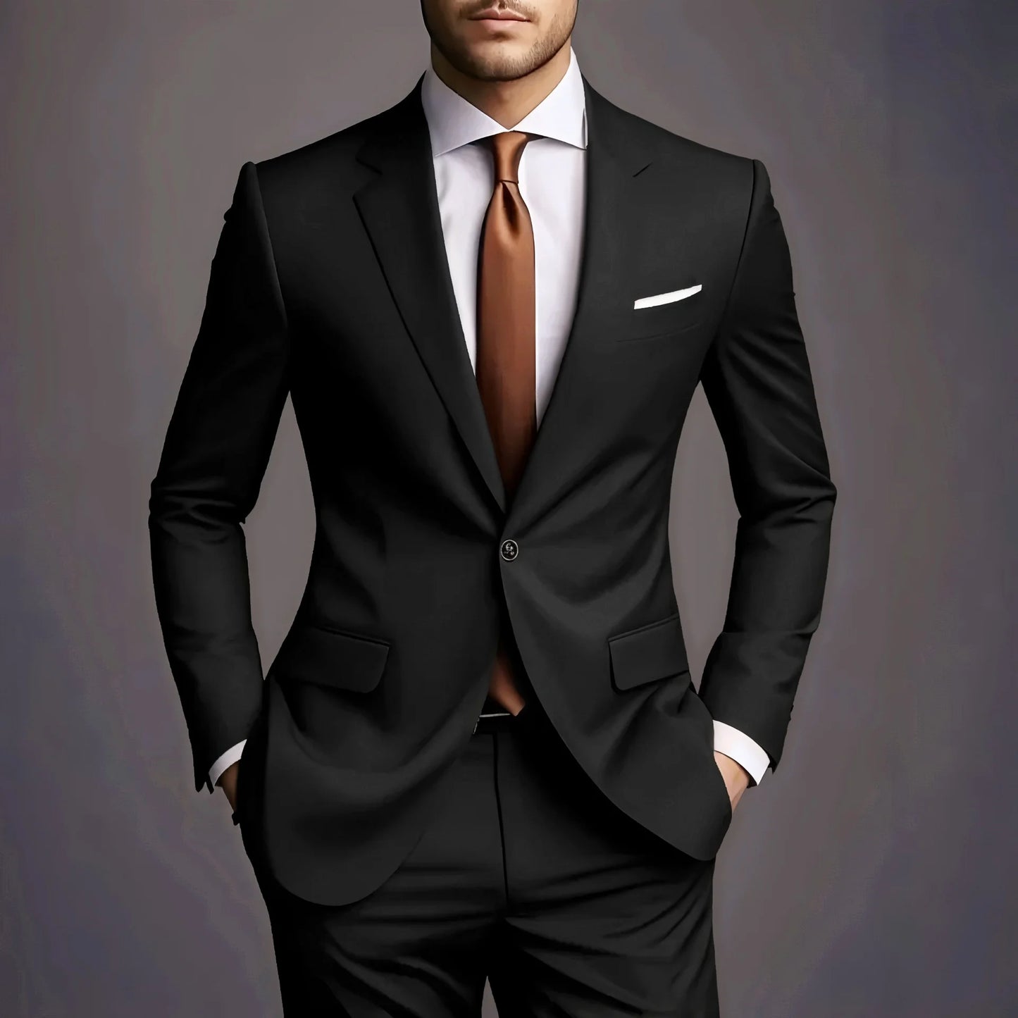 2026 Luxury Men's 2-Piece Suit Set - Elegant Slim Fit Wedding Groom Tuxedo & Casual Formal Wear